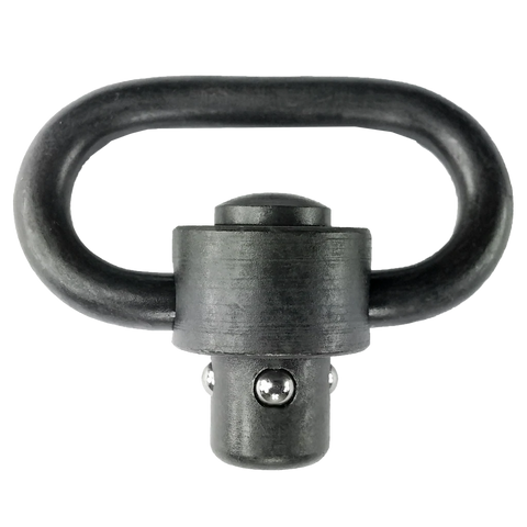 GrovTec heavy duty push button swivel with manganese phosphate anti-reflective coating for quick detach slings.